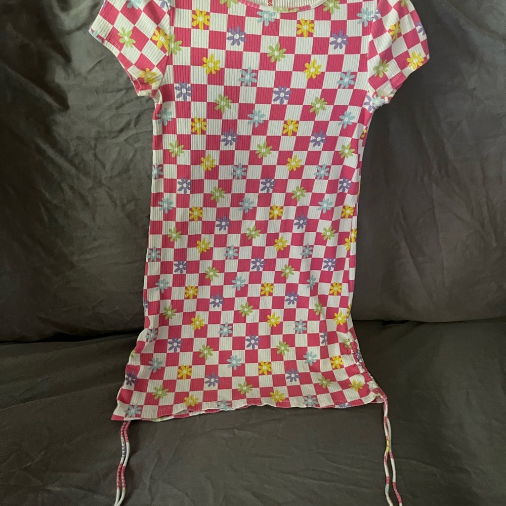 Fabkids Pink and White Striped Dress